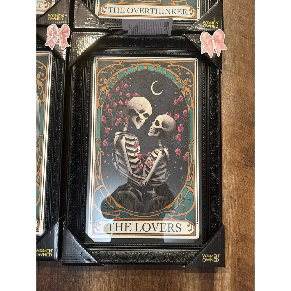 Viral Sapna Shah Skeleton Tarot Framed Wall Art, Set of 4